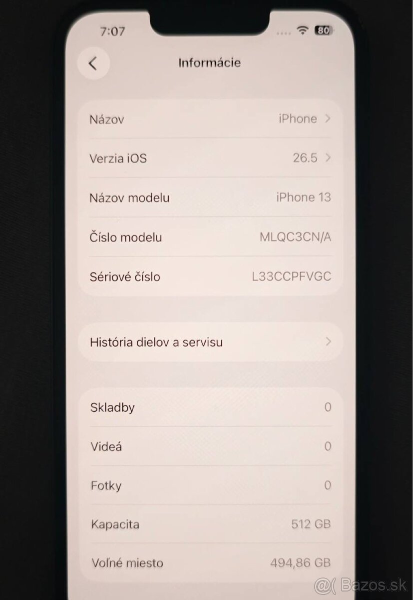 Predám Apple iPhone 13 – 512 GB – tmavomodrý