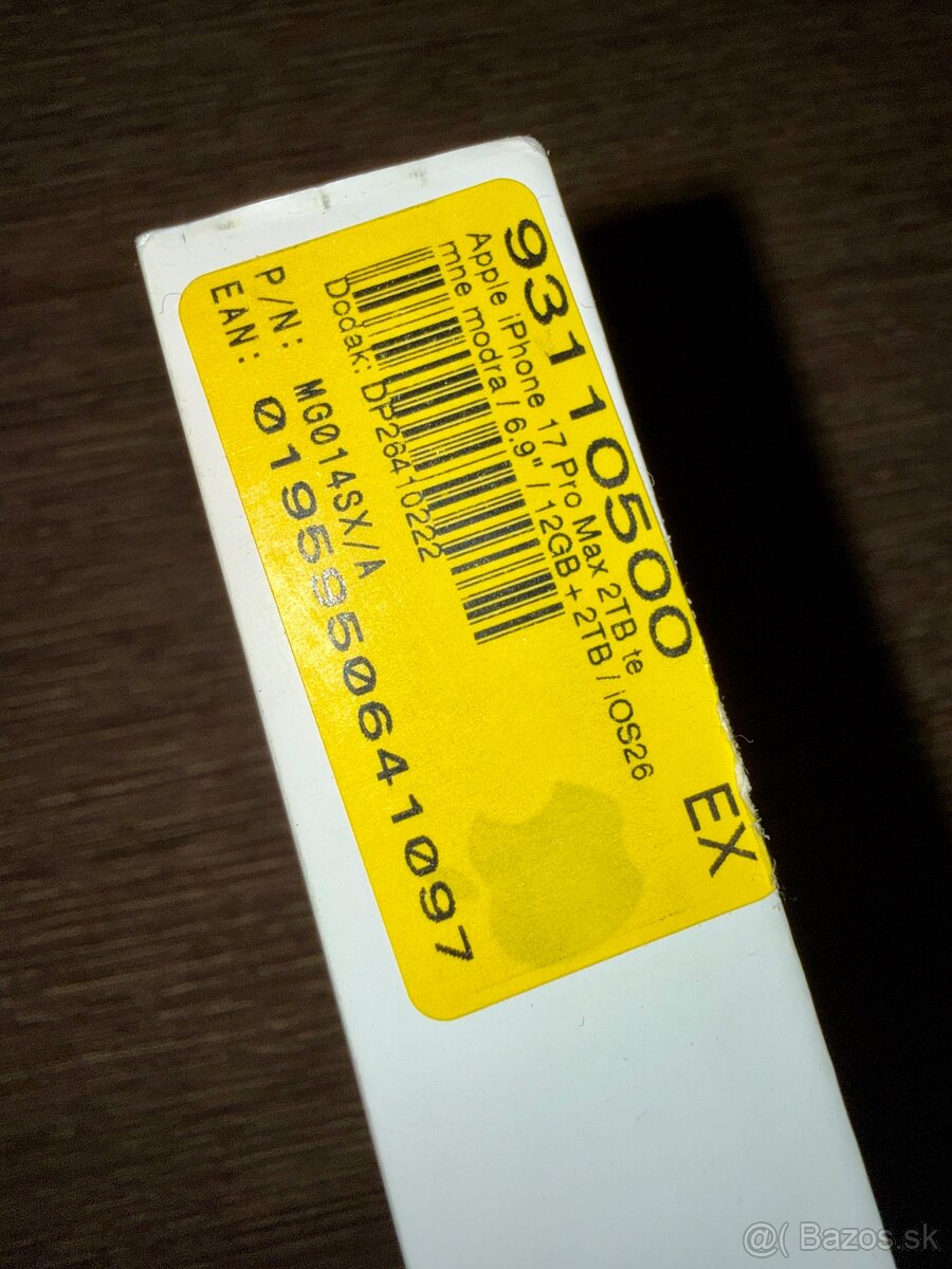 Apple Iphone 17 PRO MAX 2 TB , odpočet DPH, 24 mes. záruka