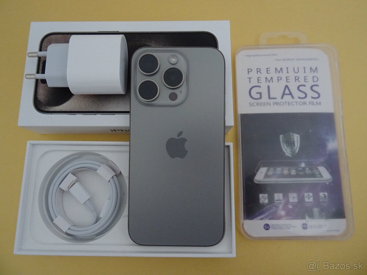 iPhone 15 PRO 128GB TITAN – ZÁRUKA 1 ROK