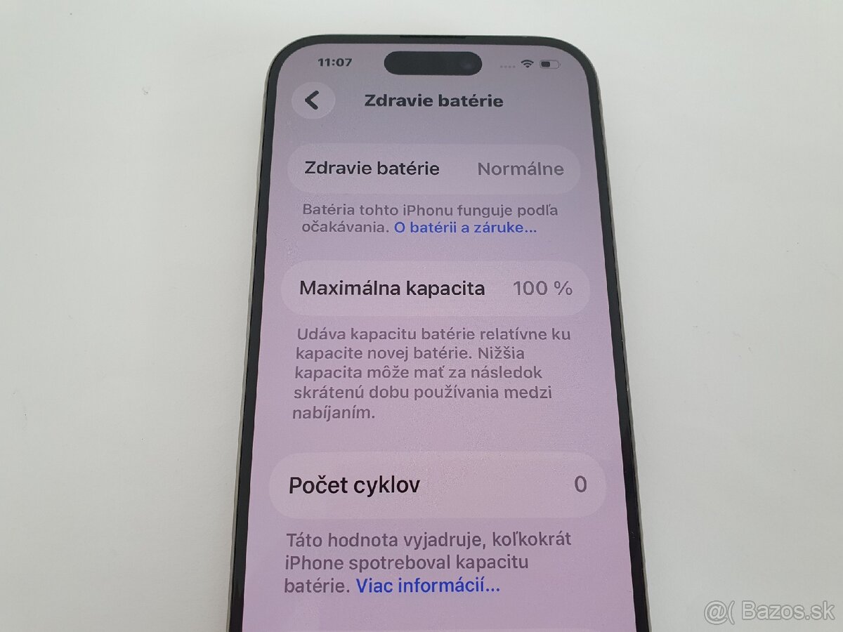 iPhone 15 PRO 128GB 100% kapacita batérie