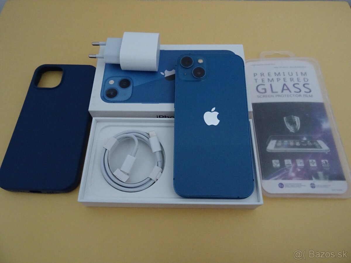 iPhone 13 128GB BLUE – ZÁRUKA 1 ROK – 100% BATERIA