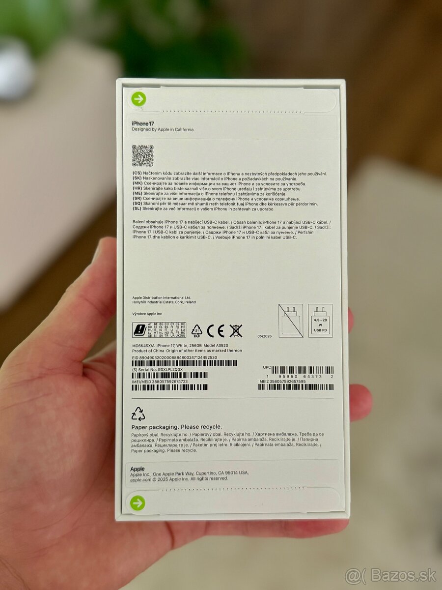 Iphone 17 256gb biely