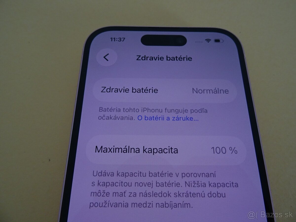 iPhone 15 128GB PINK- ZÁRUKA 1 ROK – 100% BATERIA
