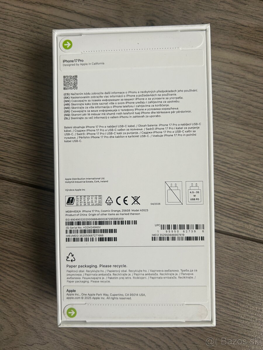 iPhone 17 Pro 256 GB Cosmic Orange