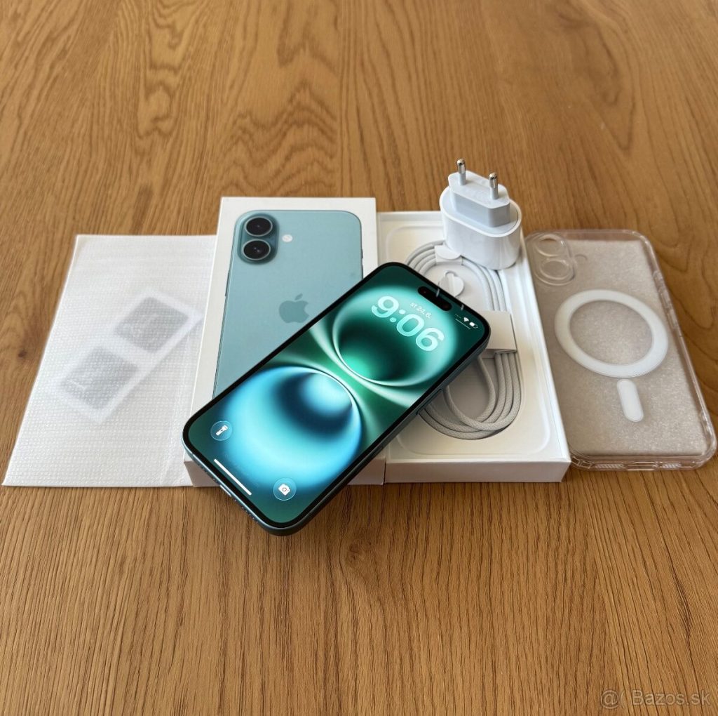 iPhone 16 256 gb Teal – komplet príslušenstvo , záruka