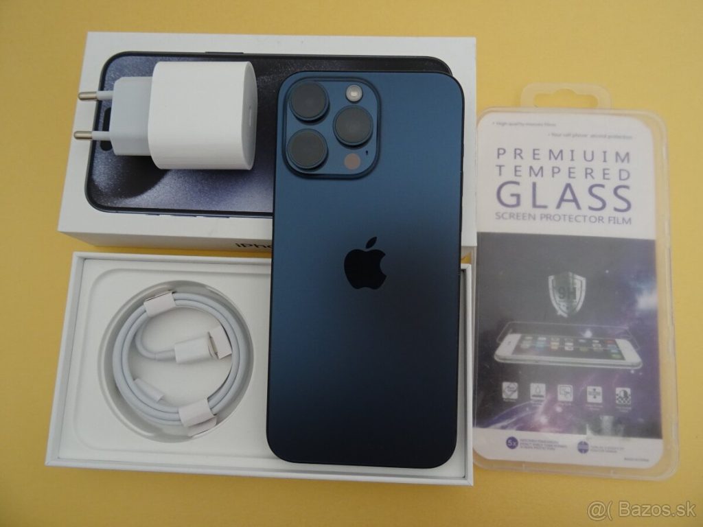 iPhone 15 PRO 128GB BLUE – ZÁRUKA 1 ROK – 100% BATERIA