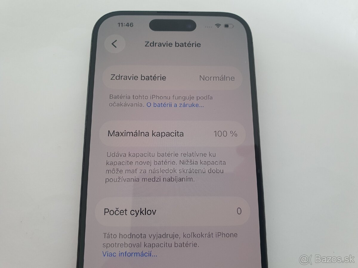 iPhone 15 PRO 128GB 100% kapacita batérie