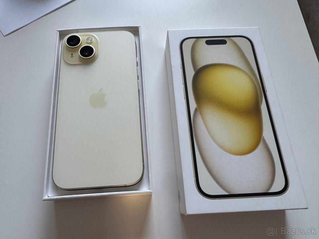 iPhone 15 Yellow 128Gb white TOP stav