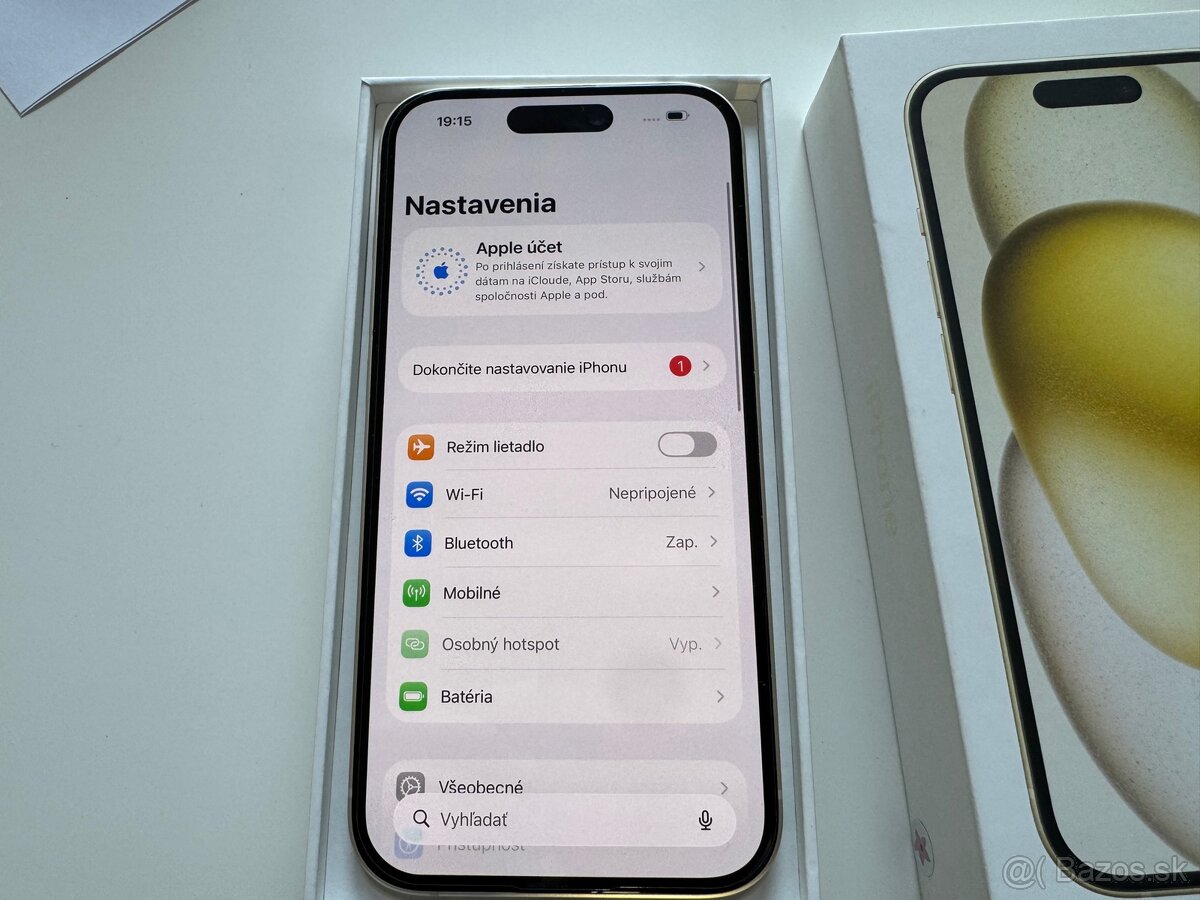 iPhone 15 Yellow 128Gb white TOP stav