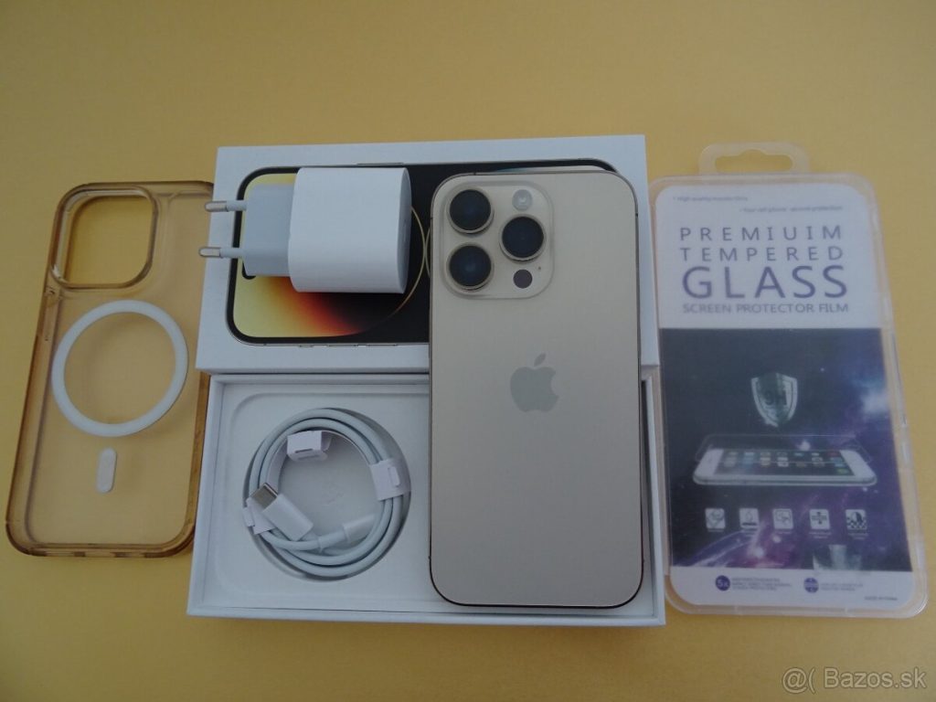 iPhone 14 PRO 128GB GOLD – ZÁRUKA 1 ROK – 100% BATERIA
