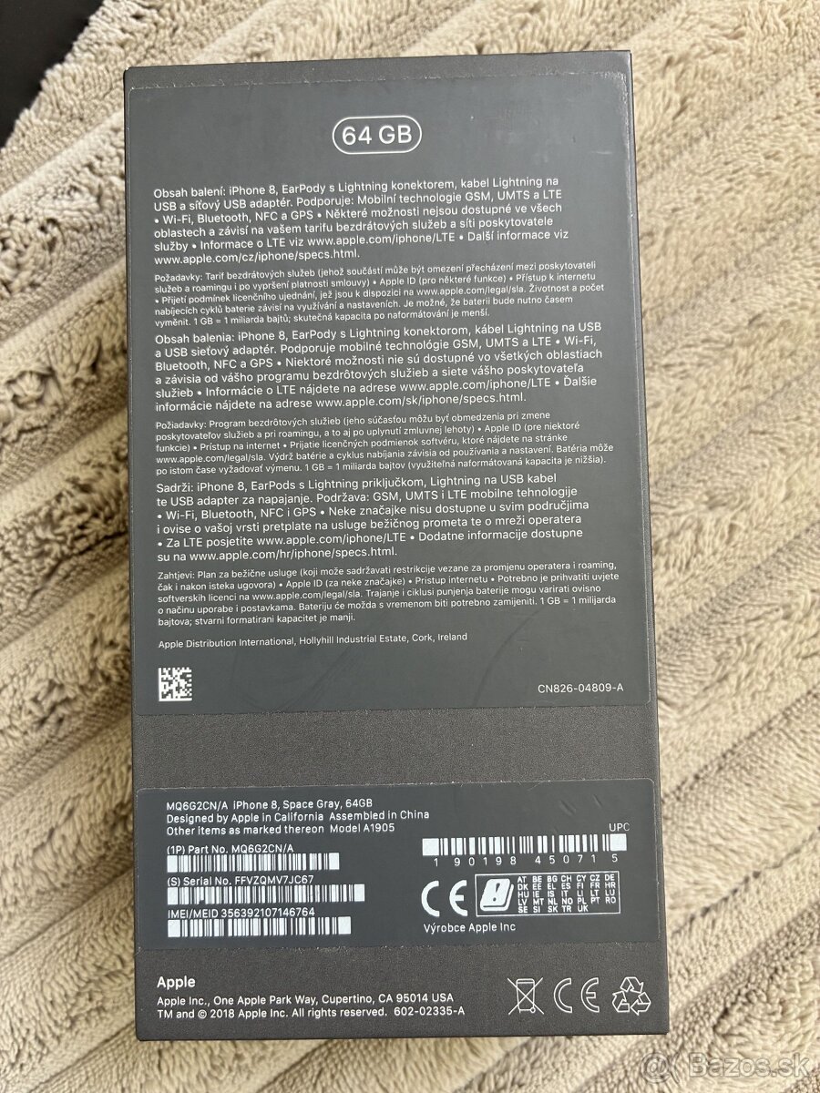 📱 iPhone 8 64GB Space Gray – ako nový, bez škrabancov