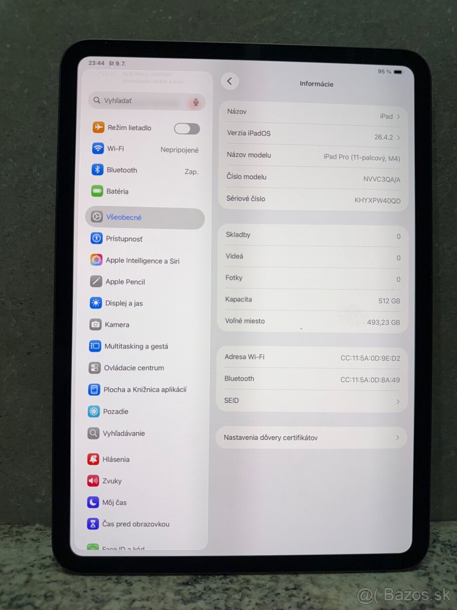 Apple iPad Pro 11 M4 512gb Wi-Fi SpaceBlack Štandardné sklo