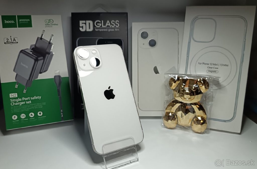 Iphone 13 Mini WHITE 128GB,ORIGINÁL BAT.100% TOP STAV