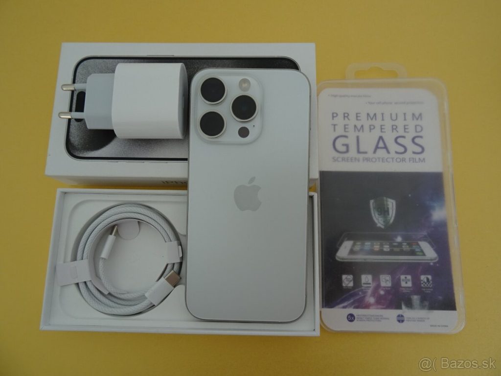 iPhone 15 PRO 128GB WHITE – ZÁRUKA 1 ROK