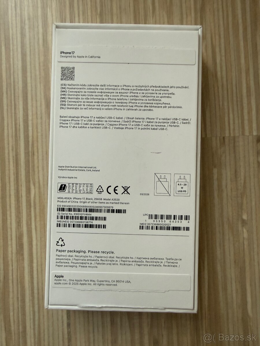 Predám nový Iphone 17 , 256GB