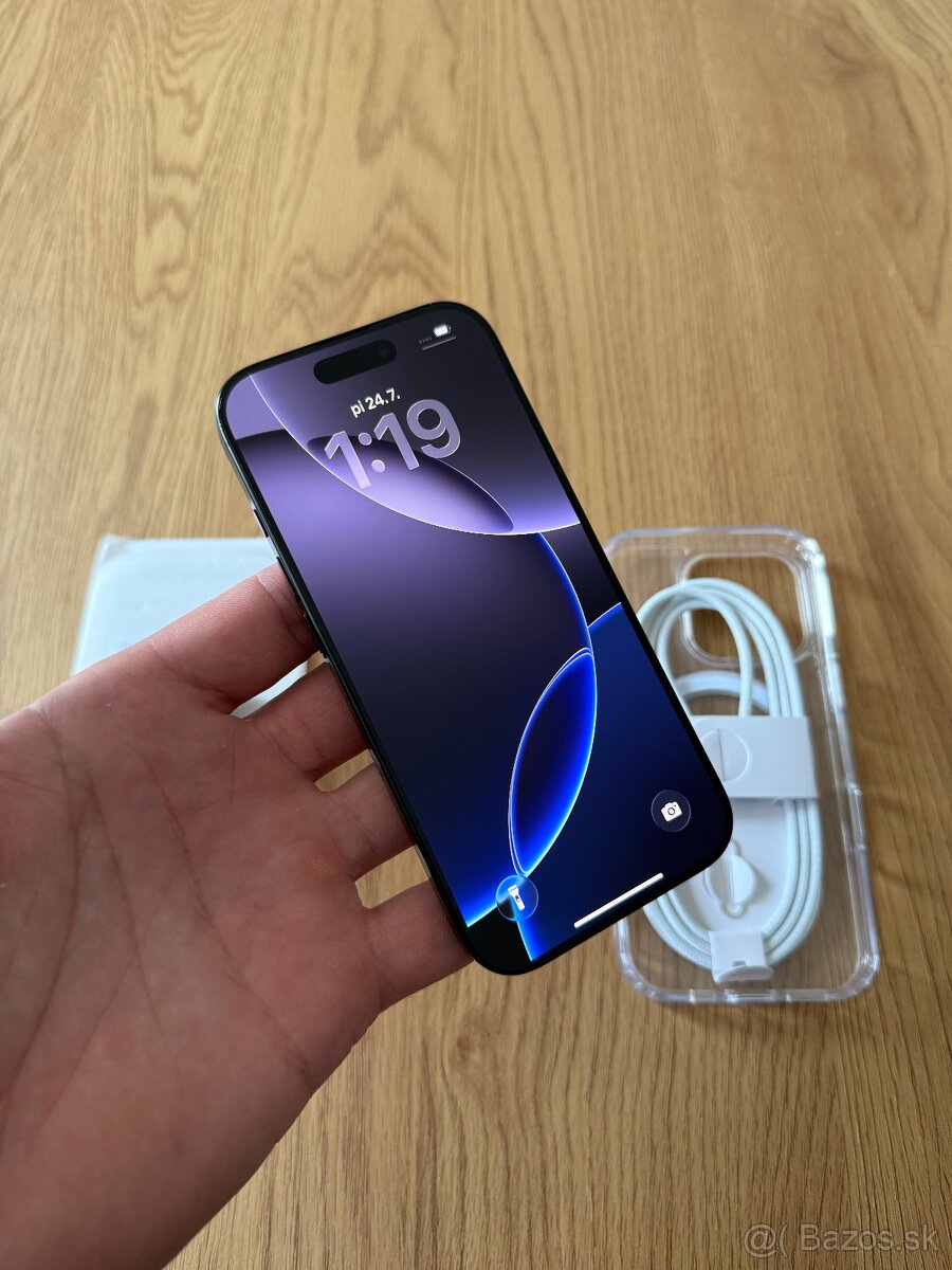 iPhone 16 Pro 128 gb Black Titanium v záruke + príslušenstvo