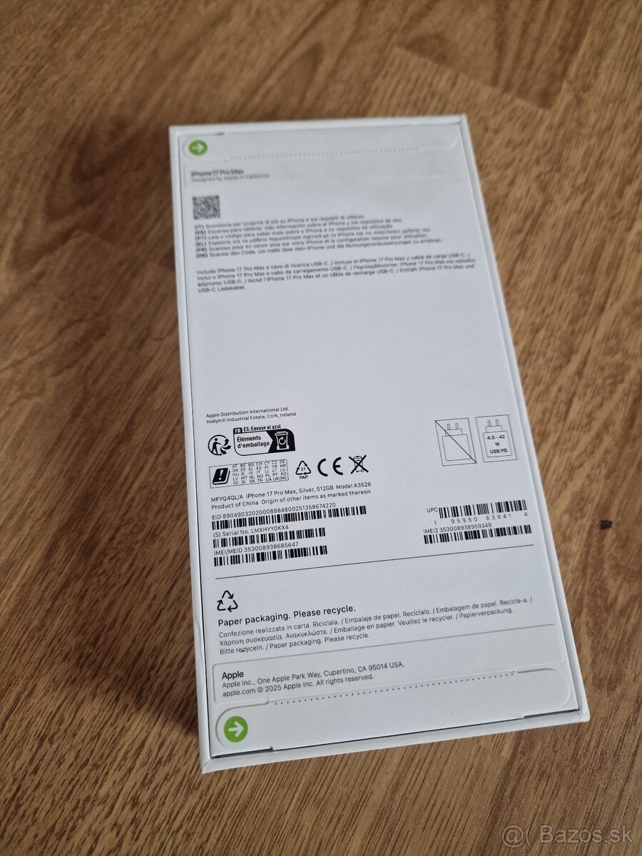 iPhone 17 pro Max 512Gb Silber