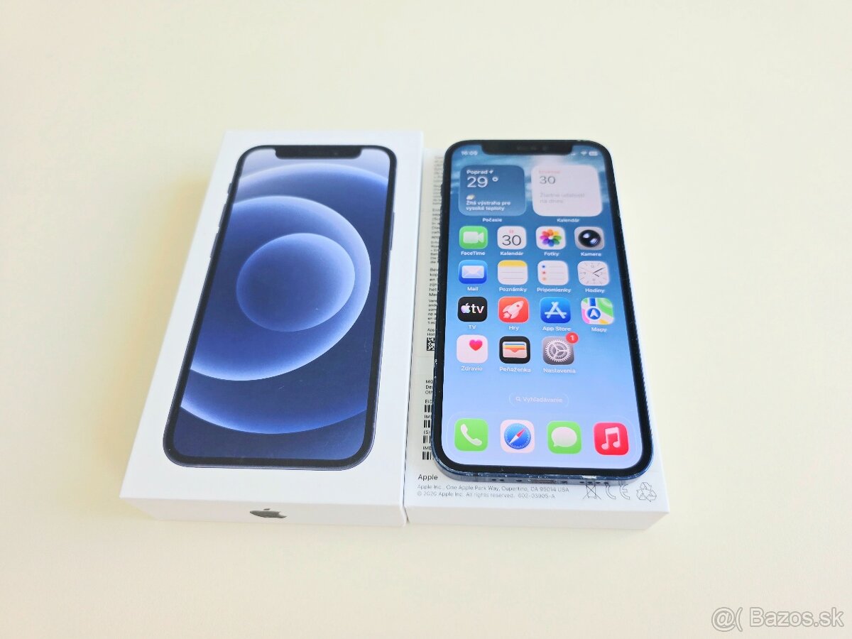 Apple iPhone 12 128GB 100% Zdravie baterky