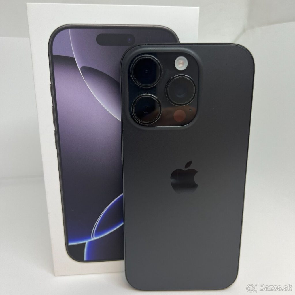 iPhone 16 PRO 256GB BLACK TITANIUM – DOBRÝ STAV – ZÁRUKA