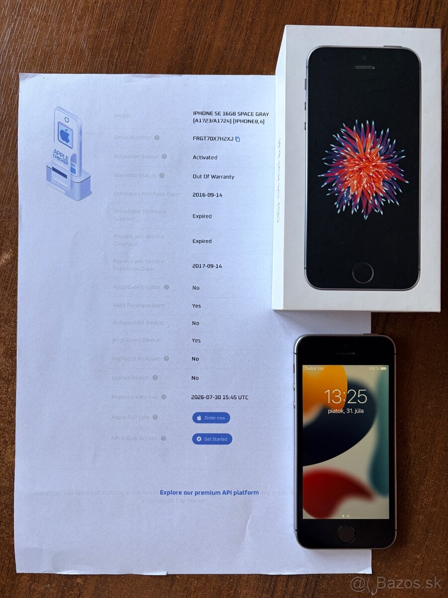 Predám Apple iPhone SE 16GB (1st gen 2016) Space Gray